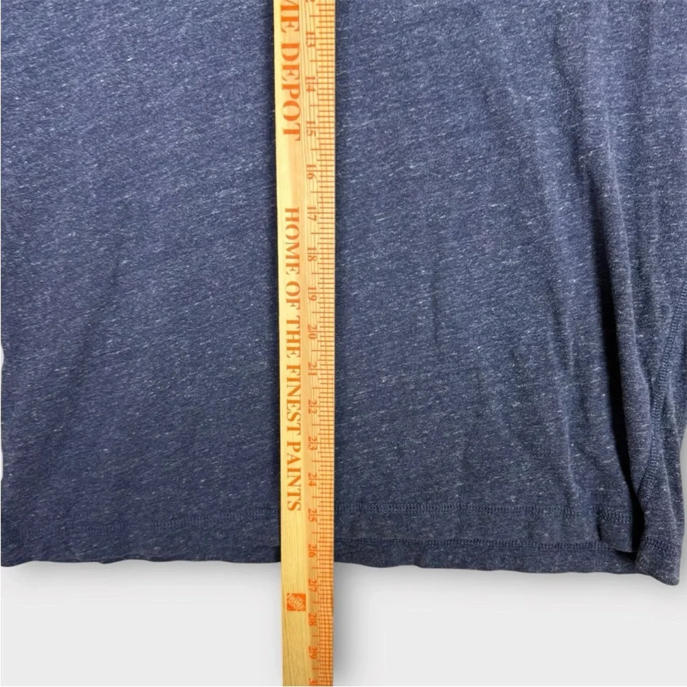 J.CREW Knit Goods Cotton Henley Shirt Long Sleeve Heather Blue Mens Size Large